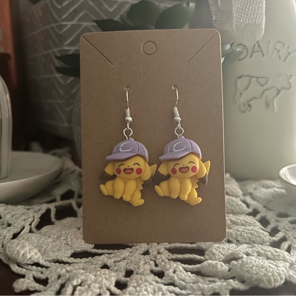 3 For 20 Pikachu With Purple Hat Earrings 10$